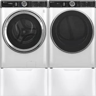 Side by Side Washer & Dryer Set on Pedestals
